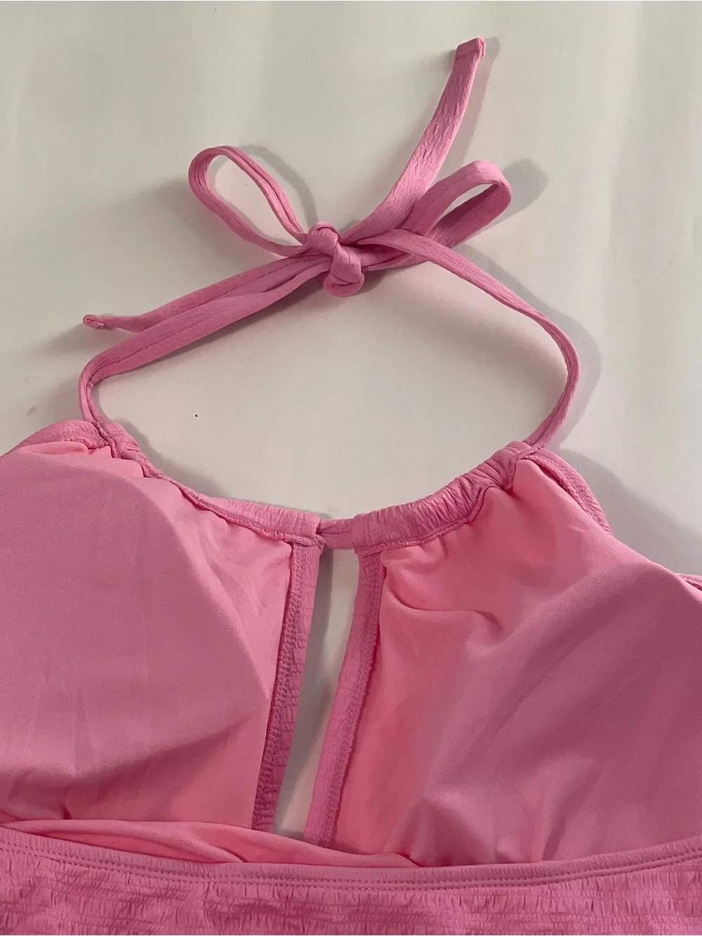 MYNAH Women's Pink Halter Tankini Top with Keyhole Front SIZE 24W NWOT